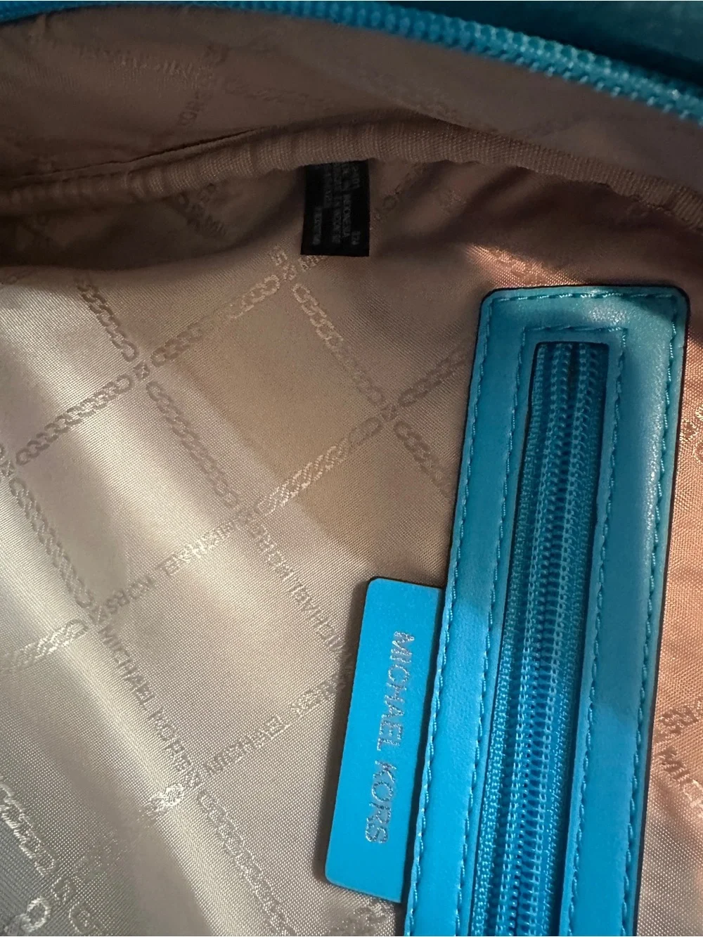 Michael Kors Bright Turquoise Leather Backpack